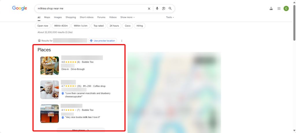 Checking your business competitors to beat them and show up in Google Maps.